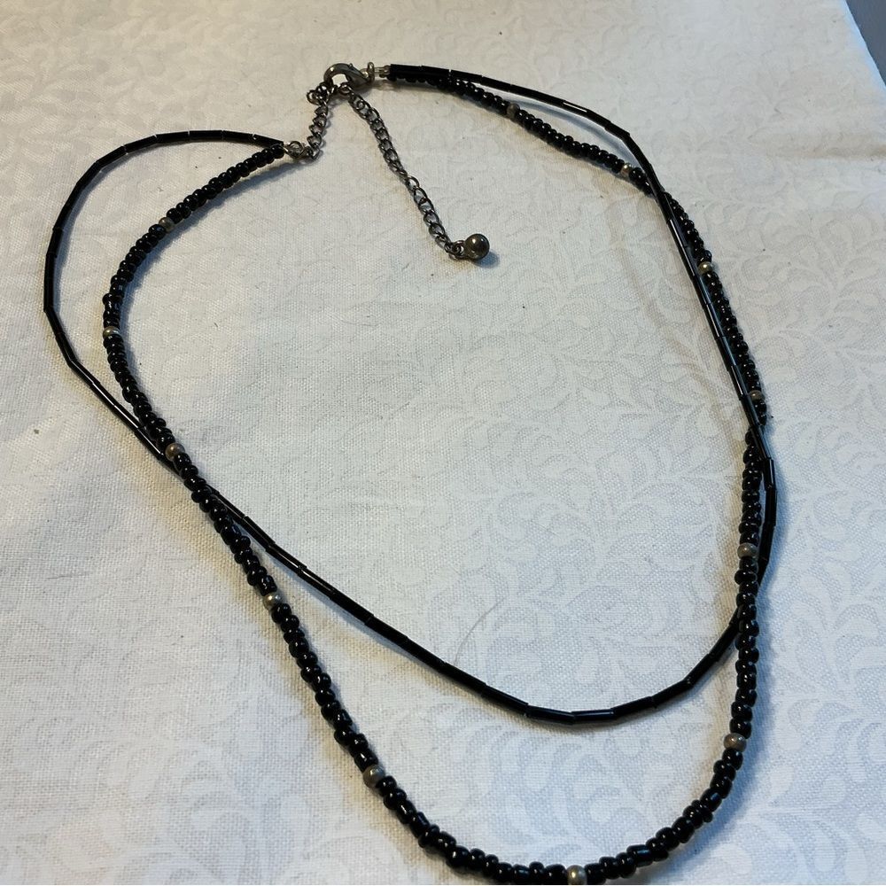 Elegant Black Beaded Necklace